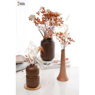 Lọ hoa decor gỗ Miniwood sang trọng trang trí nội thất, bàn làm việc