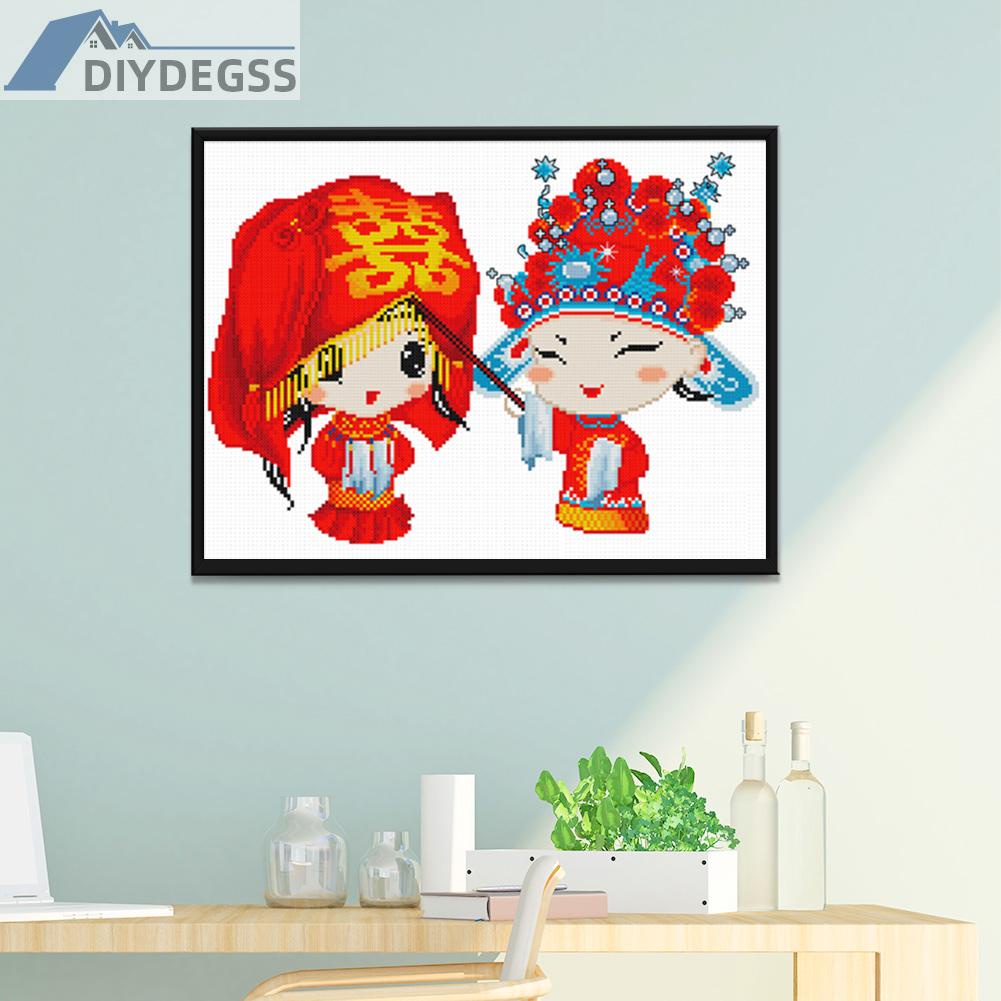 Bộ Tranh Thêu Chữ Thập Diy Hình Cô Dâu Chú Rể 11ct 2