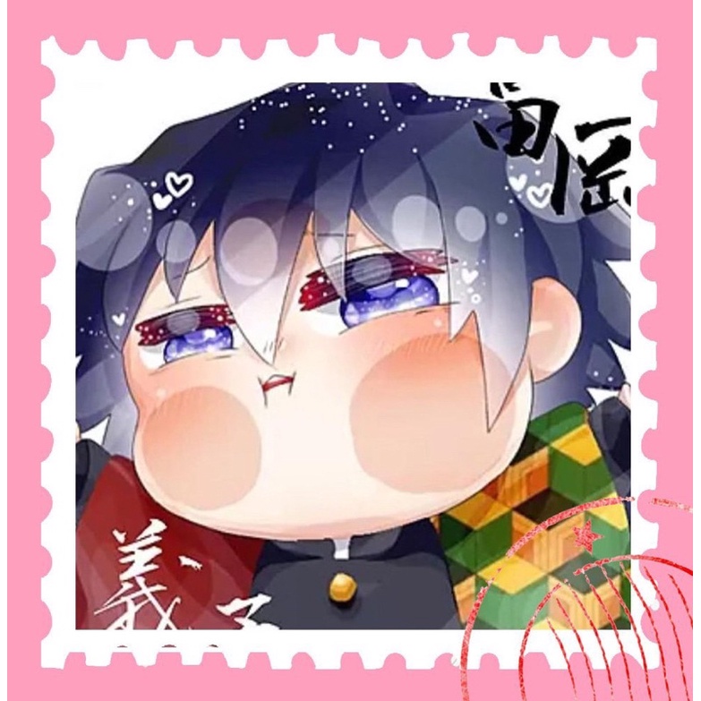 hình dán tem thư Kimetsu no yaiba ép lụa /Sticker anime tem thư