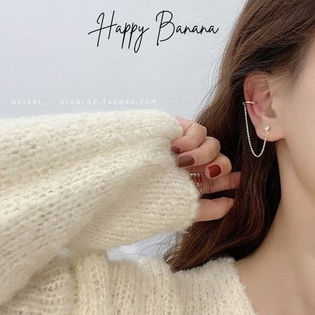 Bông Tai Đính Đá Kẹp Vành Tai Nữ Cá Tính - BT017