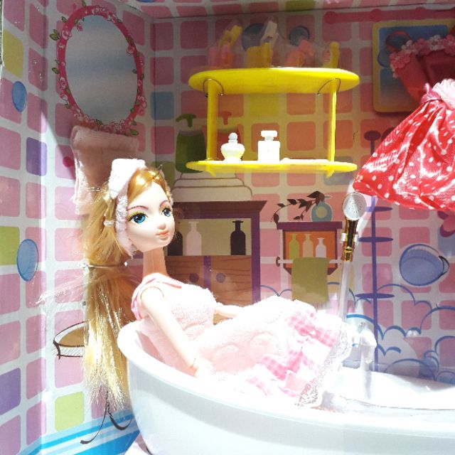 Đồ chơi cho bé Phòng tắm búp bê Barbie chạy pin