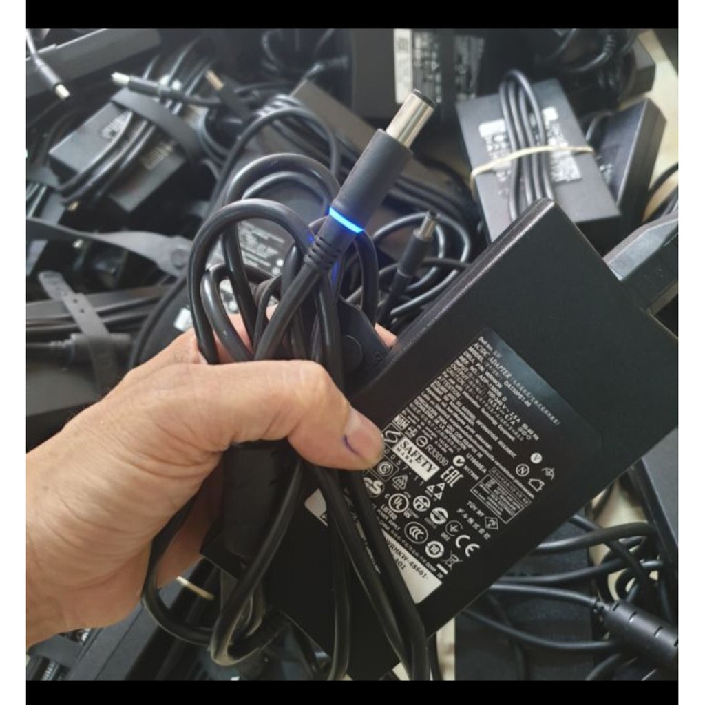 Sạc Adapter ZIN Laptop DELL 19.5V-6.7A 130W ( Đầu Kim lớn), loại slim mỏng, có đèn ở đầu sạc