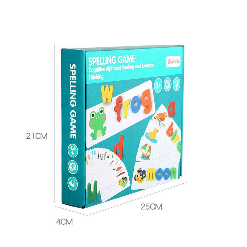 Bộ Ghép Chữ Gỗ Spelling Game Superbee, Học Đánh Vần Tiếng Anh Kèm 28 Thẻ Từ Vựng