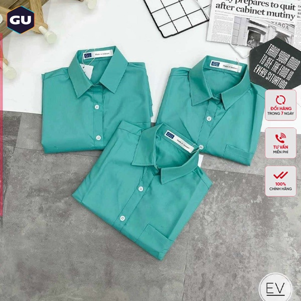 Áo Sơ Mi Nữ Ngắn Tay GU Túi Zip | BigBuy360 - bigbuy360.vn