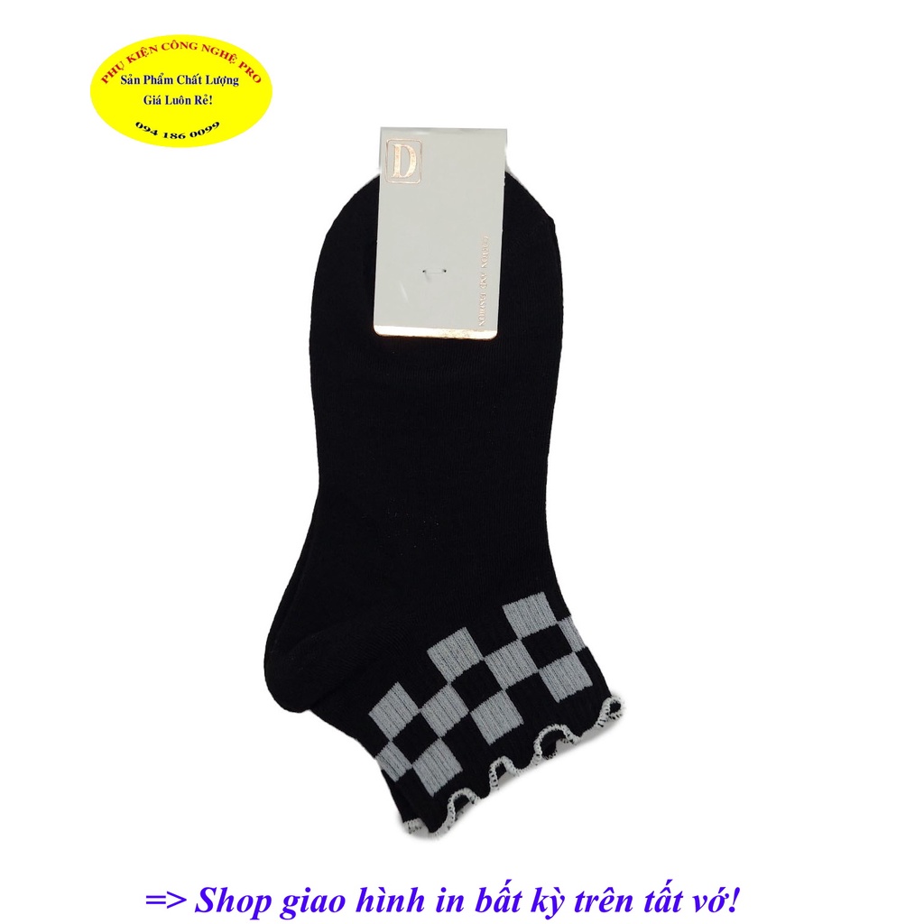 Tất Vớ nữ Kiểu cổ ngắn D Cotton and fashion In hình bất kỳ Chất liệu thun cotton, Co giãn, Bảo vệ đôi chân