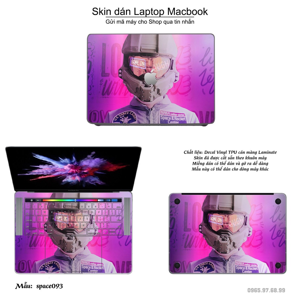 Skin dán Macbook mẫu không gian (đã cắt sẵn, inbox mã máy cho shop)