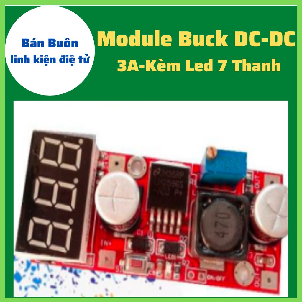 Module Buck DC-DC 3A LM2596 Có Led hiển thị, mạch hạ áp, module buck 3a, lm2596