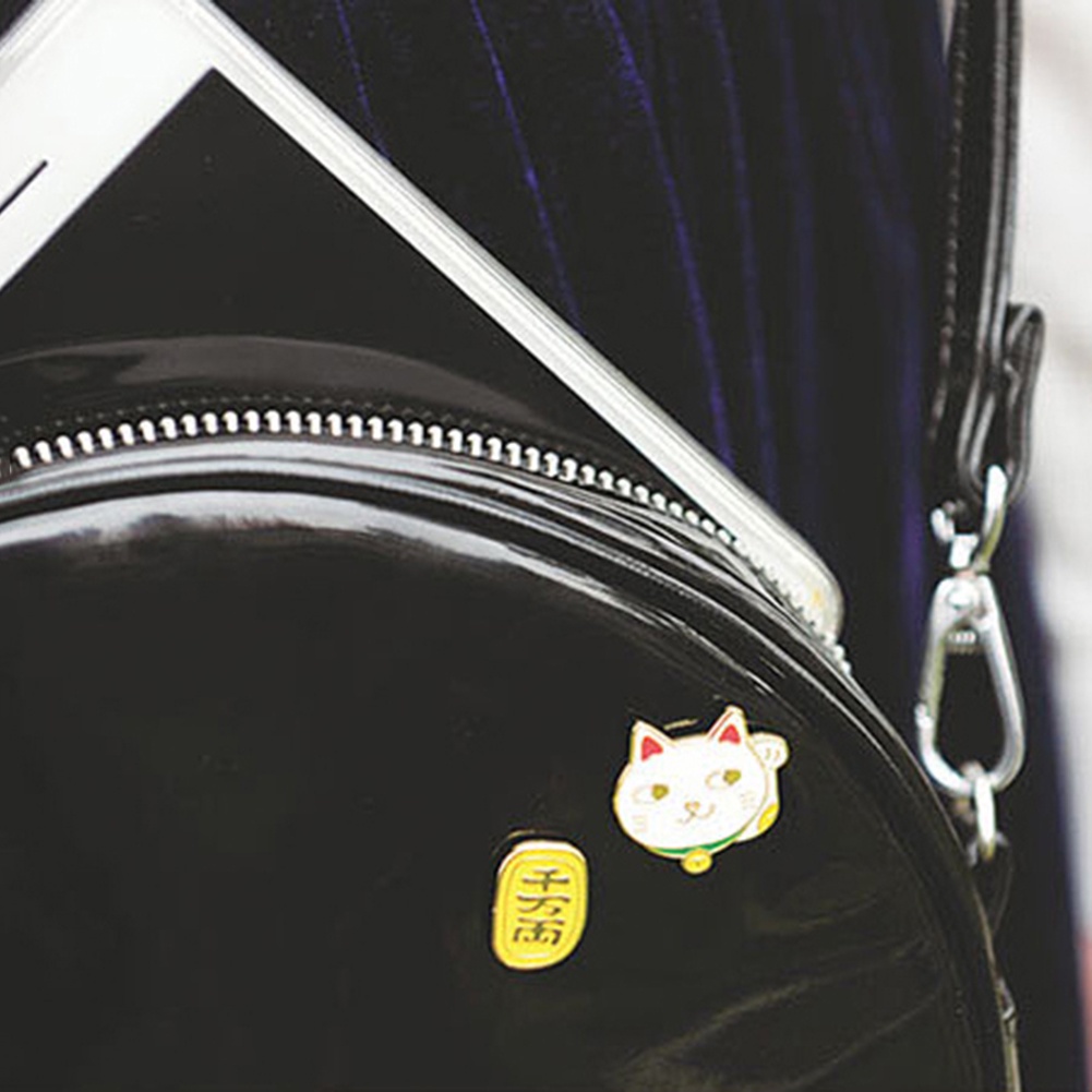 YOML✔Cute Cartoon Egg Cat Planet Rabbit Chain Brooch Pin Denim Jacket Collar Badge