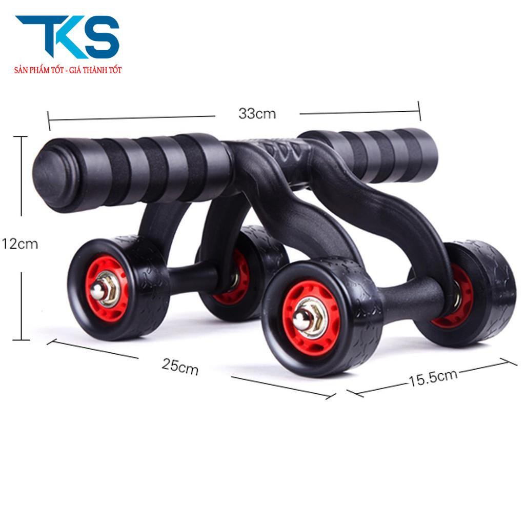 Con lăn tập bụng 4 bánh tập cơ bụng dễ dàng tiện dụng, hít đất giảm cân