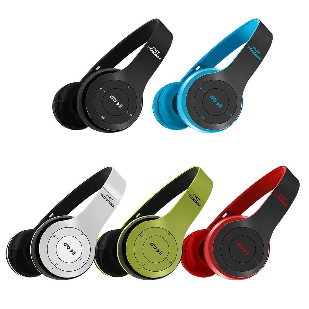 P47 Wireless Bluetooth5.0 Tai nghe stereo Cáp âm thanh 3,5 mm Hỗ trợ rảnh tay MP3 Thẻ TF có Mic