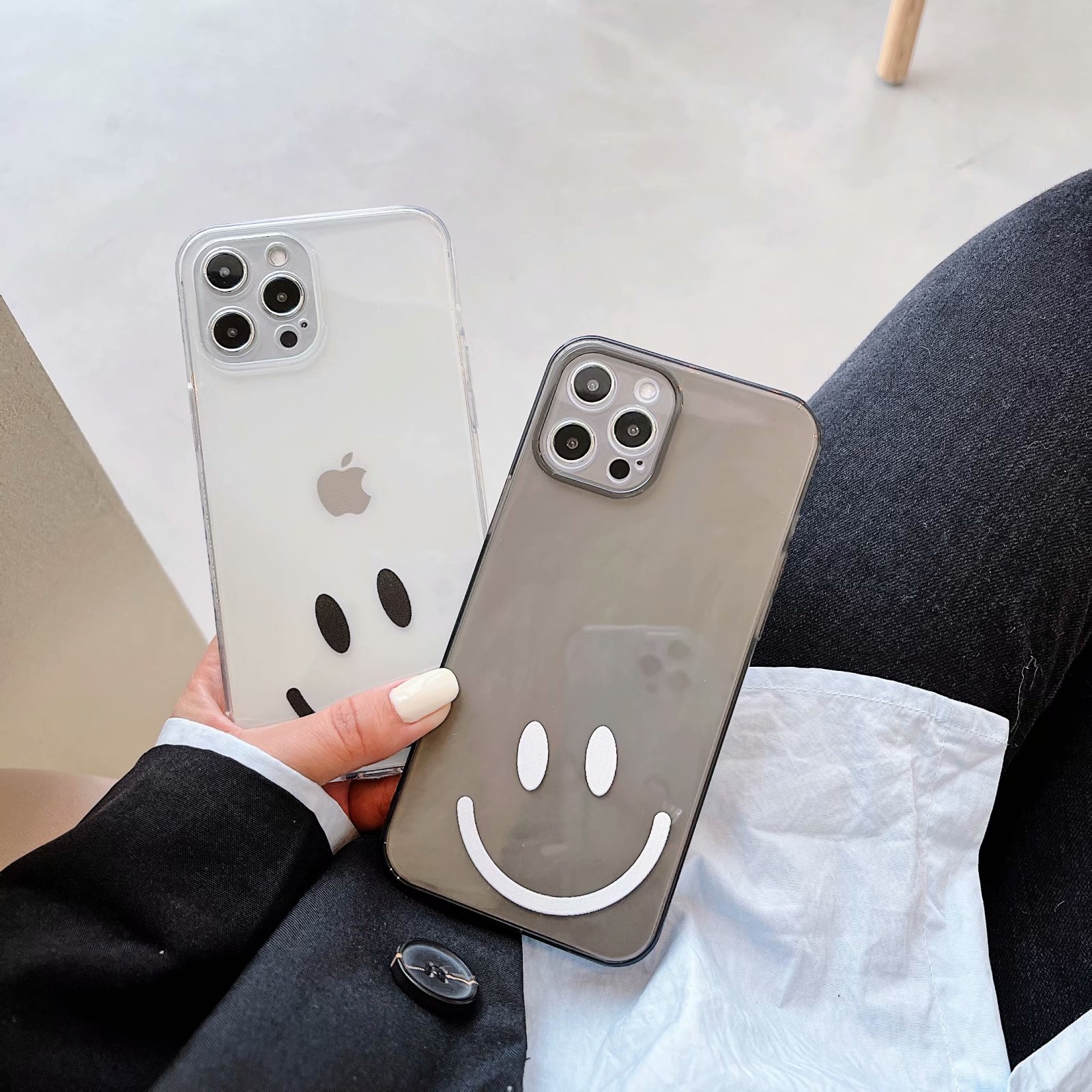 Ốp Lưng Tpu Trong Suốt Chống Sốc Hình Mặt Cười Đáng Yêu Cho Iphone 12pro Max 12mini 11pro Max Xs Max Xr Se 2020 7 8 Plus | BigBuy360 - bigbuy360.vn