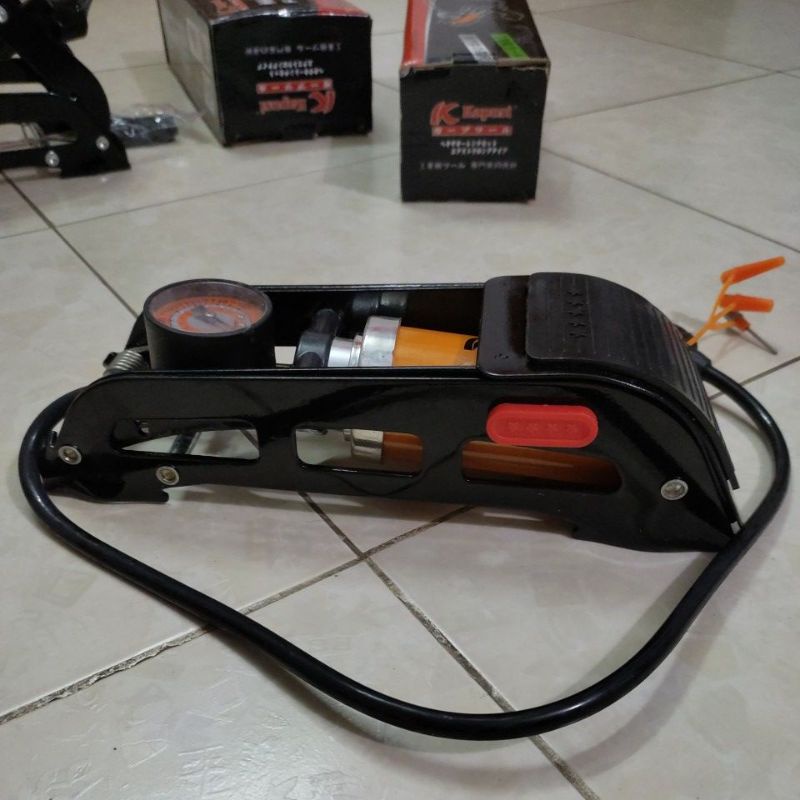bơm đạp chân 1 ống Kapusi Japan CHÍNH HÃNG, bơm xe máy, bơm xe đạp