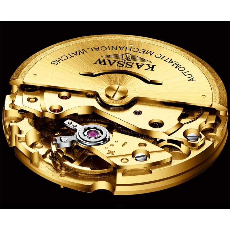 Đồng hồ nam chính hãng KASSAW K999-2  Kính sapphire ,chống xước,Chống nước ,BH 24 tháng,Máy cơ (Automatic) ,dây da xịn