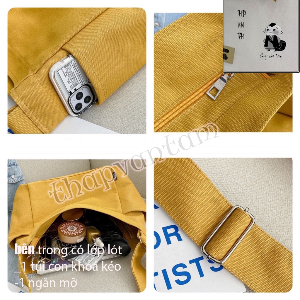 Túi Đeo Chéo Nữ vải canvas Túi Đeo Vai đi học đi chơi phong cách Hàn Quốc