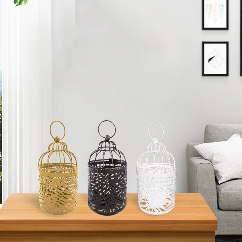 Giá Đỡ Nến Hình Lồng Chim Bằng Kim Loại Phong Cách Vintage