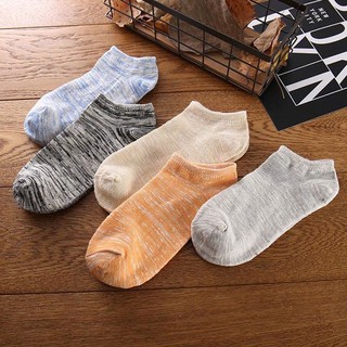 Tất vớ nam cổ ngắn, combo 5 đôi hoạ tiết vân sọc nhiều màu -VOMAUCB010