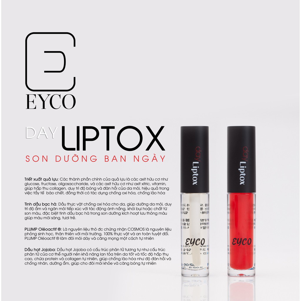 ❤️ EYCO ❤️Son Dayliptox dưỡng môi ban ngày