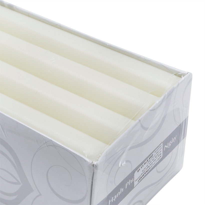 Hộp 12 nến thơm thẳng Quang Minh Candle NQM0031 25 cm (Kem)