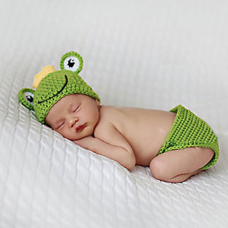 Bộ Áo Liền Quần Vải Cotton + Mũ Xinh Xắn Dùng Làm Đạo Cụ Chụp Ảnh Cho Bé Sơ Sinh