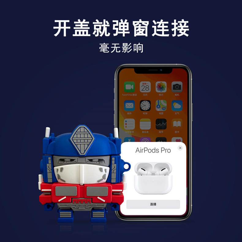 ♫ Vỏ bảo vệ hộp đựng tai nghe airpods 2 3 pro Apple hình siêu nhân màu xanh dương dễ thương