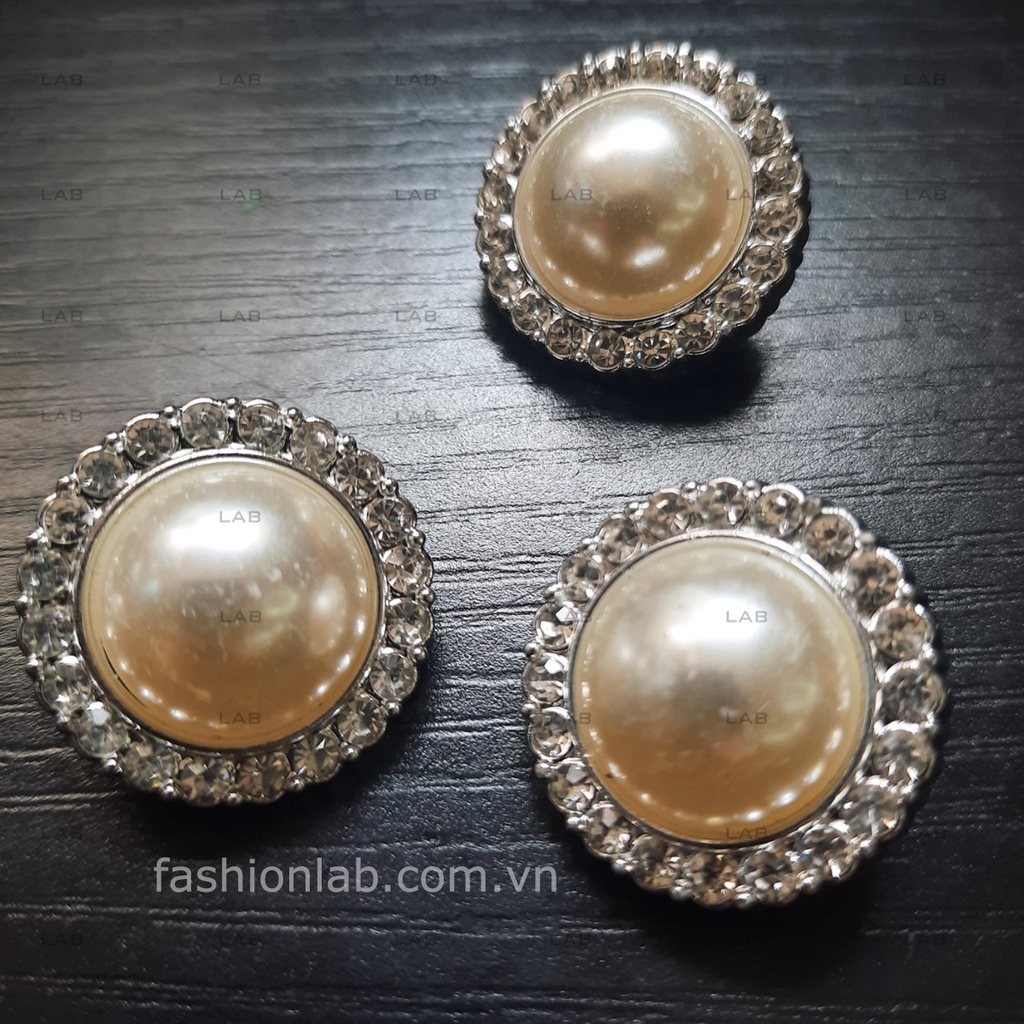 Khuy giả ngọc trai lớn 25mm (chiếc) #0202