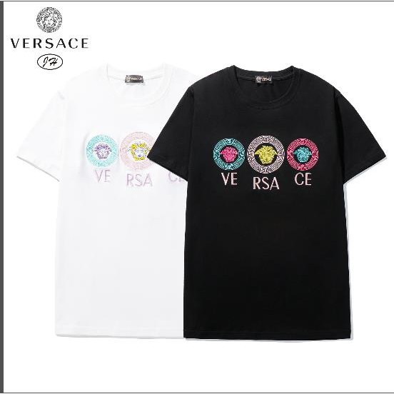 Áo Thun Cotton Tay Ngắn In Chữ Versace Thời Trang Dành Cho Cả Nam Và Nữ