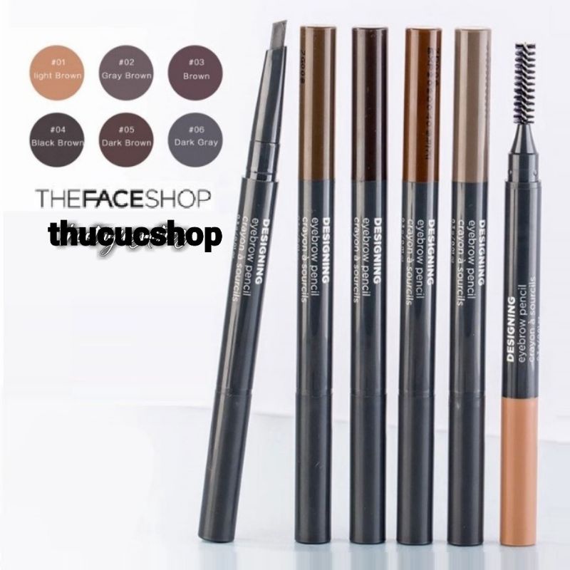 Chì Kẻ Mày 2 Đầu The Face Shop Designing Eyebrow Pencil