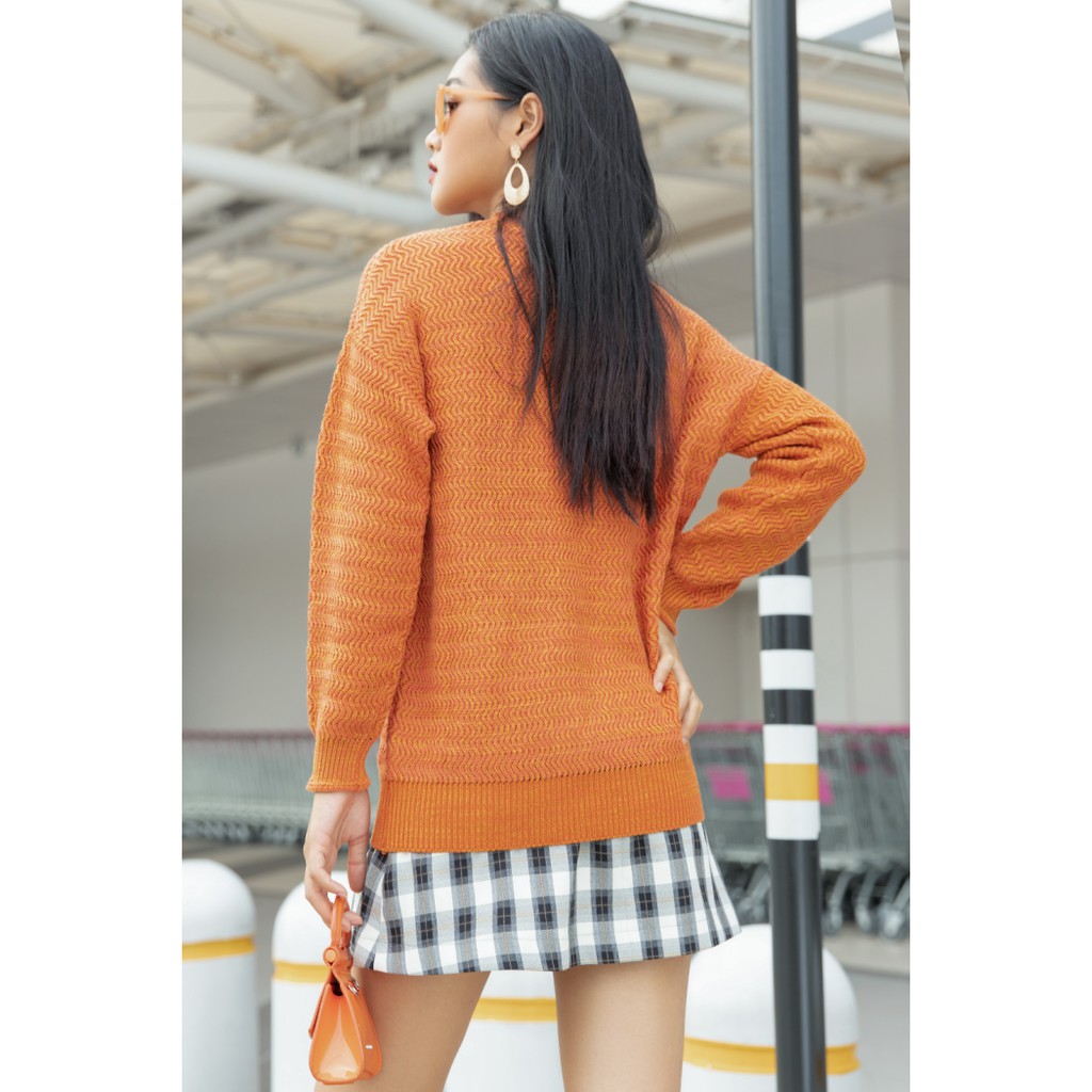 Áo len nữ form rộng cổ tròn bo gấu ALW0002 - 92WEAR | BigBuy360 - bigbuy360.vn