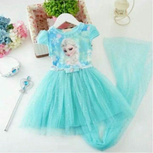 Đầm Elsa áo choàng dài