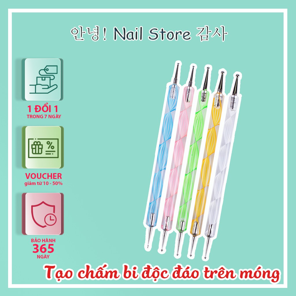 Set 5 cọ chấm bi đủ size bút chấm bi nail vẽ móng