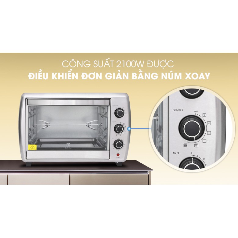 Lò nướng Electrolux EOT30MXC 30 lít, hàng chính hãng, gồm VAT