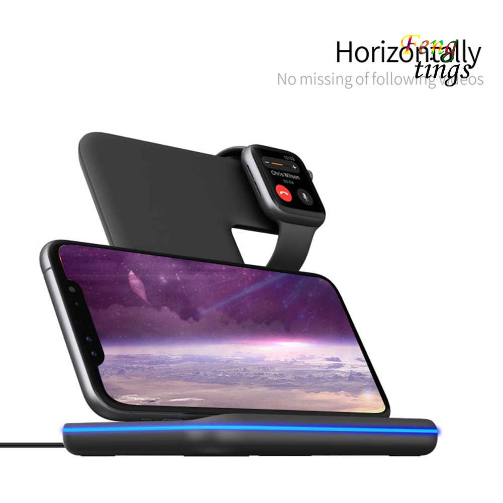 Đế Sạc Không Dây 15w 3 Trong 1 Cho Apple Watch Iphone Android