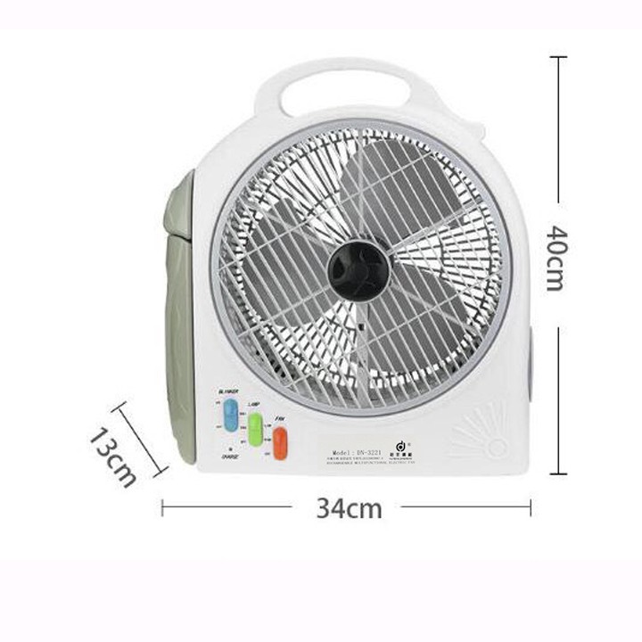 [Hàng Nội Địa] Quạt Tích Điện DN322 - 2 Bình Ắc Quy - Có Đèn LED- Bảo Hành 12 Tháng | BigBuy360 - bigbuy360.vn