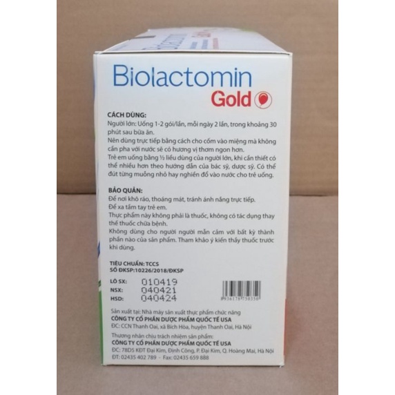 Cốm Biolactomin giúp cân bằng hệ tiêu hóa.