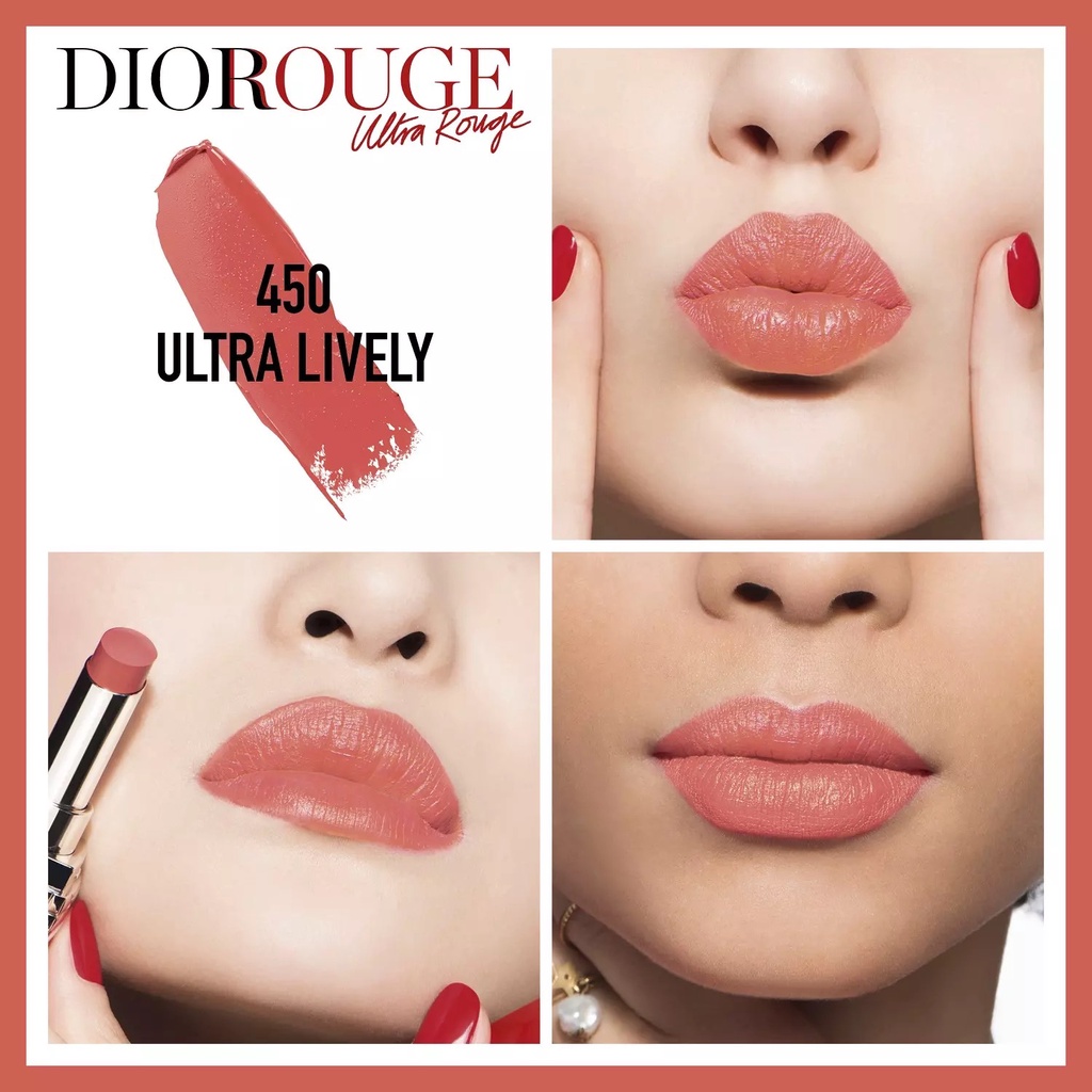 (mẫu mới 2022) Son Dior số 450 màu hồng cam Ultra Rouge Ultral Lively