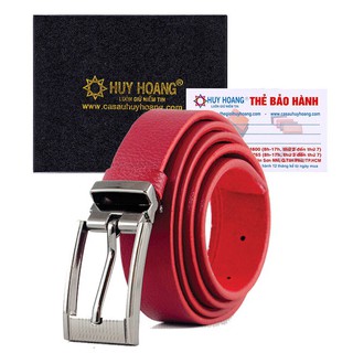 Thắt lưng nữ da thật huy hoàng màu đỏ xh5125