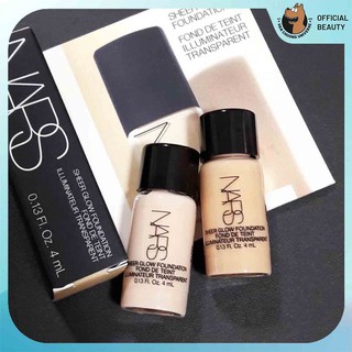 Kem nền Nars Sheer Glow Foundation mini 4ml Punjab màu Medium 1 phù hợp da Châu Á, kiềm dầu giữ tone màu cực tốt