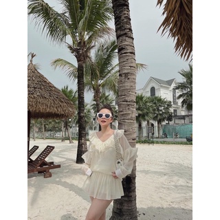 Set tơ bèo cổ V mix cvay