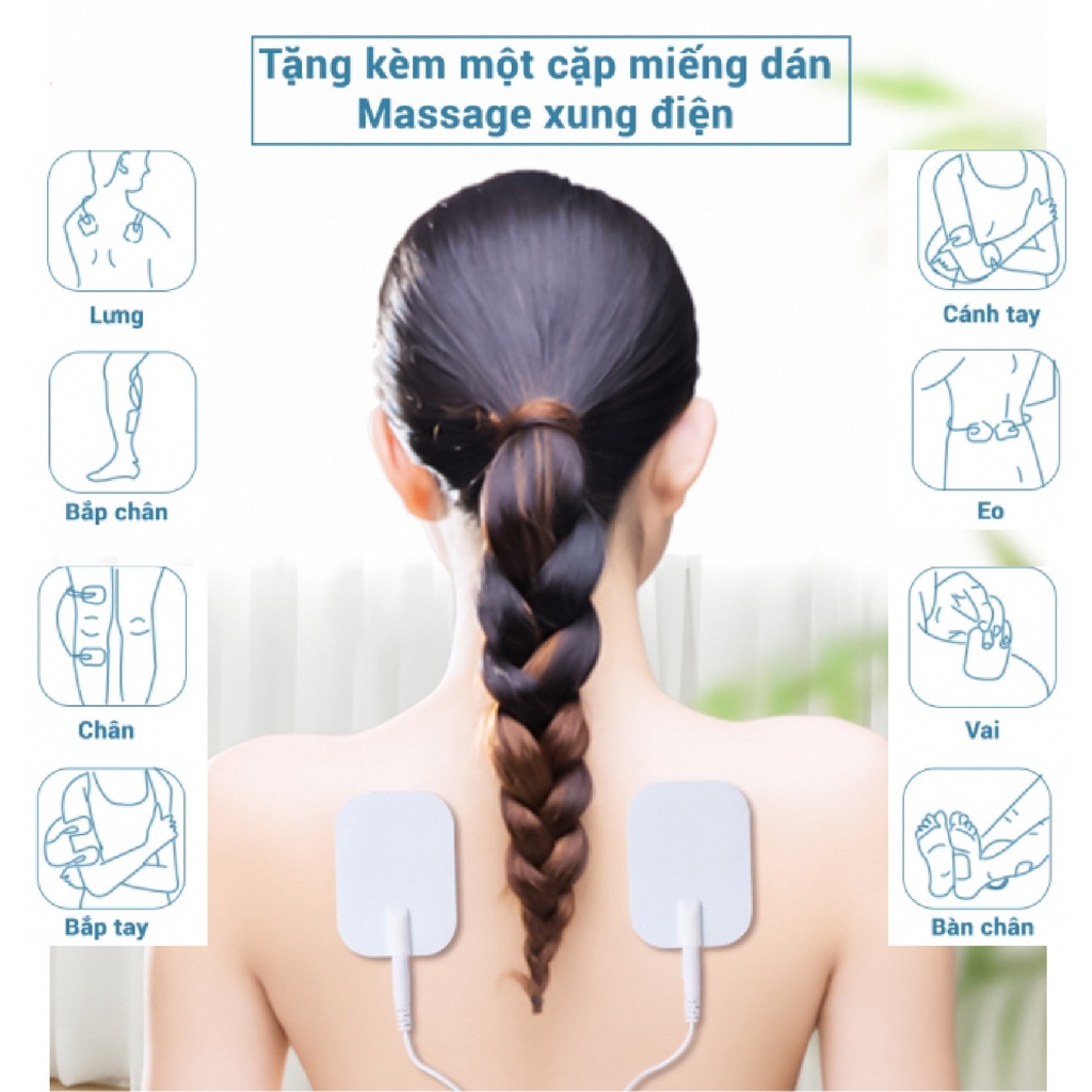 Máy massage cổ vai gáy cao cấp xung điện , Máy mát xa cổ vai gáy YC-501D Kèm Remote &amp; Tấm xung điện - Bảo hành 1 đổi 1