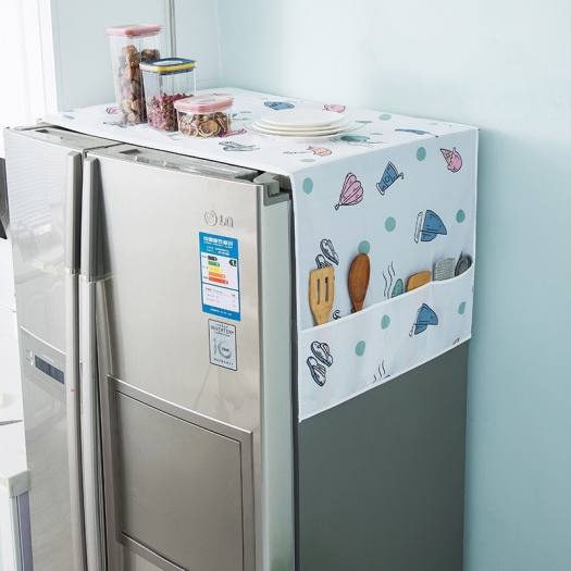 Tấm phủ tủ lạnh có ngăn để đồ 2 bên, tấm che tủ lạnh chống thấm nước, chống bụi