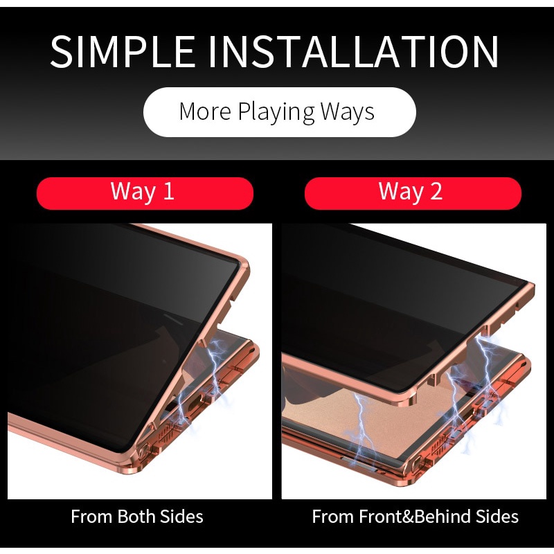 Topewon Ốp Điện Thoại Có Nam Châm Hai Mặt Kính Chống Nhìn Trộm Riêng Tư Cho Samsung Galaxy Note 20 Ultra S21 Plus