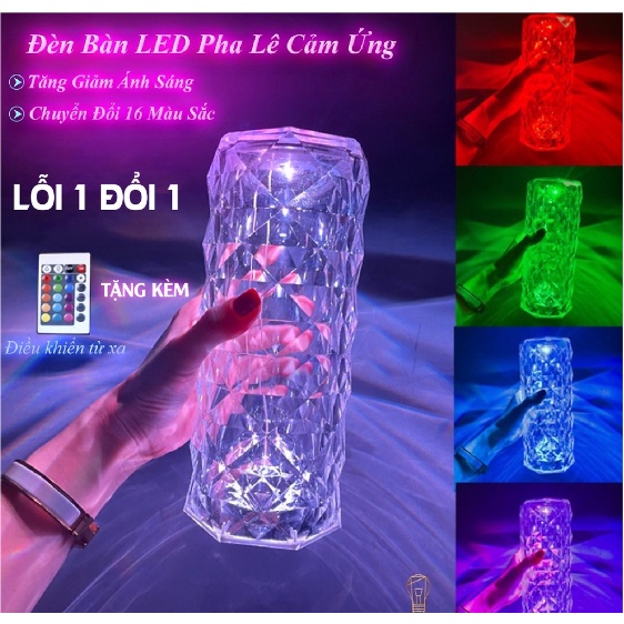 Đèn Ngủ Pha Lê Cảm Ứng Ánh Sáng LED Đổi Màu Trang trí Phòng ngủ - Làm Quà Tặng