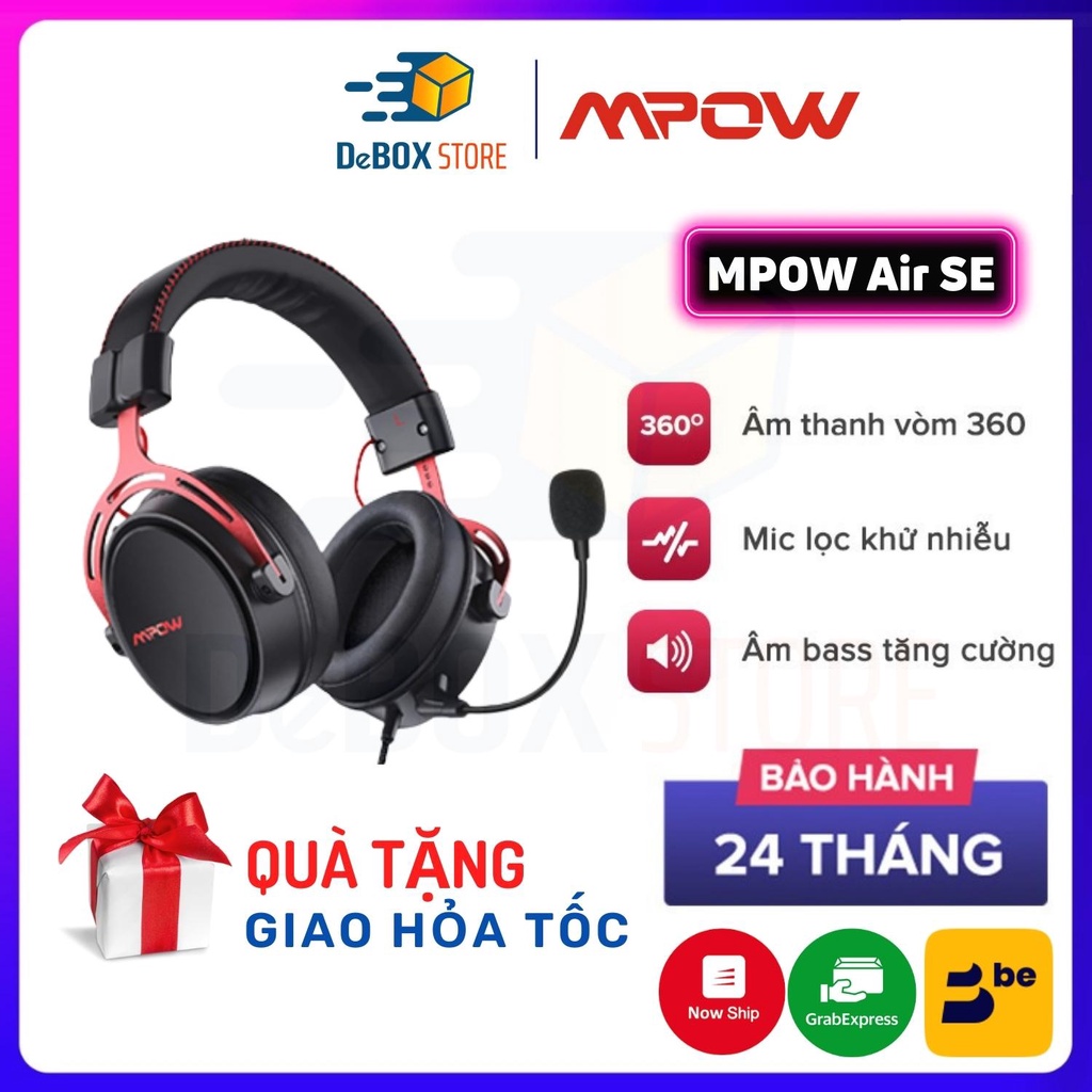 【Giao Hỏa Tốc】Tai Nghe Gaming MPOW Air SE BH439A Âm Thanh Vòm 360 Độ, Bass Tăng Cường, Mic Chống Ồn - BH 24 Tháng