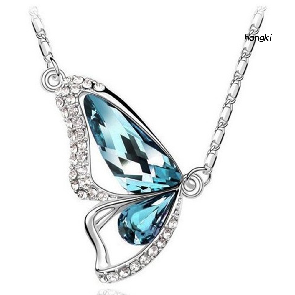 Set Vòng cổ + Bông Tai + Vòng Tay Hình Bướm Đính Đá Thời Trang Cho Nữ