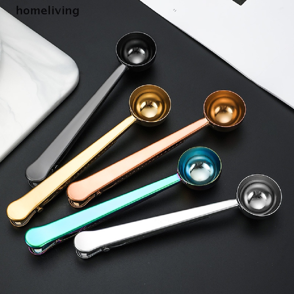 Kẹp Niêm Phong Muỗng Cà Phê Hai Trong Một Bằng Thép Không Gỉ Trang Trí Nhà Bếp Quán Cà P