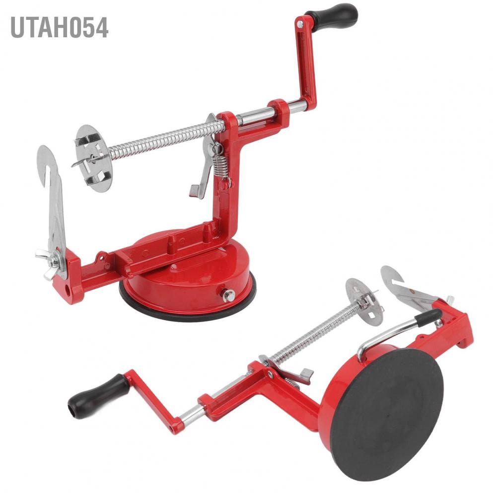 Utah054 Potato Spiral Cutter Multifunctional Manual Rotating Stainless Steel Blade Rust Resistant Red Twisted Peeler