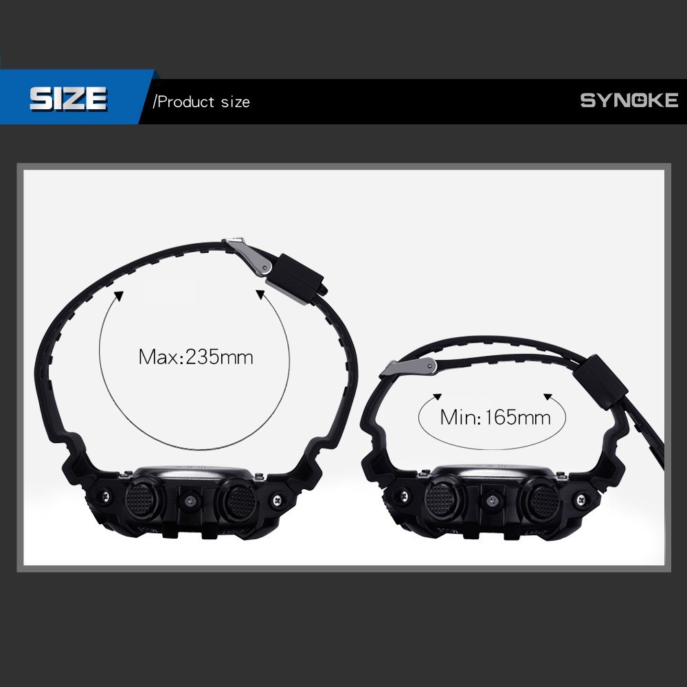 Đồng hồ điện tử thể thao thời trang trang nam dây nhựa cao cấp SYNOKE PKHRSNK017