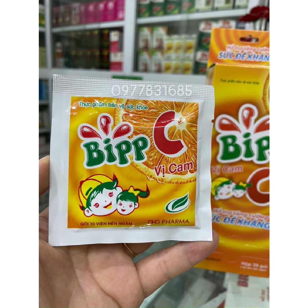 Bipp C kẹo ngậm bổ sung Vitamin C, tăng cường đề kháng, bền thành mạch gói 10 viên ngậm
