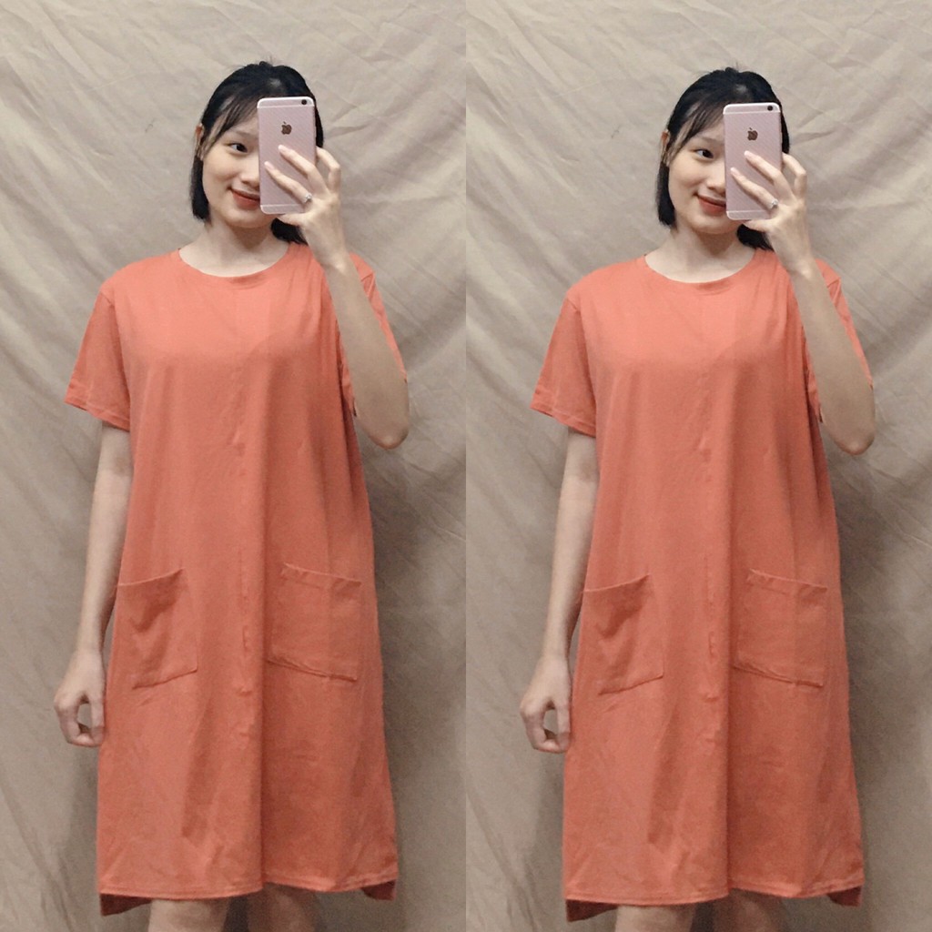 Đầm bầu, váy bầu thời trang dạo phố chất cotton BBA377 freesiz từ 45-75kg