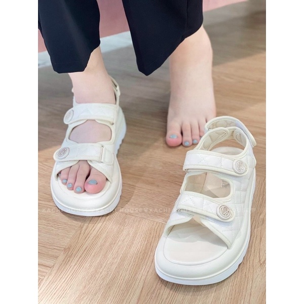 Giày sandal 2 quai chần chỉ CNel đế bánh mì 4p hàng loại 1 siêu đẹp